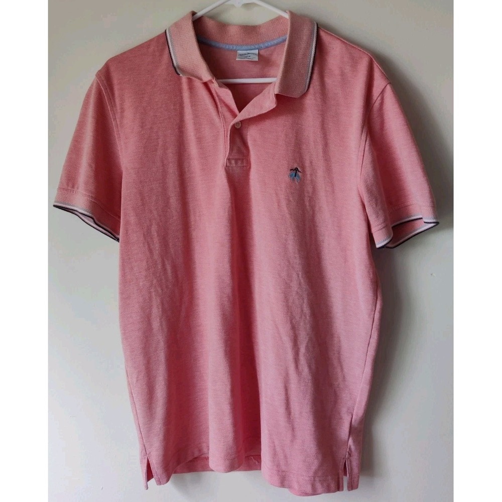 Brooks Brothers Performance Polo Shirt Mens M Slim Fit 100% Cotton Tipped Logo